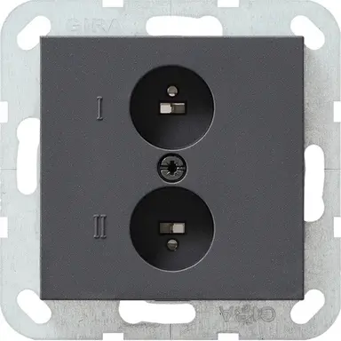 Gira 040228 inzpl stereo wandcontactdoos antraciet Systeem 55