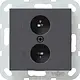Gira 040228 inzpl stereo wandcontactdoos antraciet Systeem 55