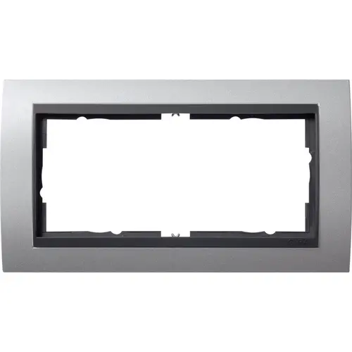 Gira 100206 afdekraam 2-voudig Event aluminium mat/antraciet mat