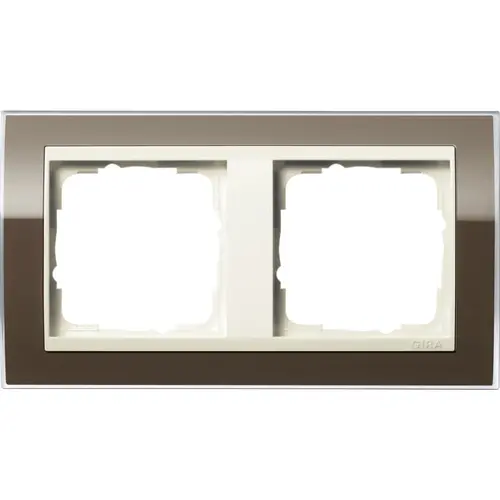 Gira 0212761 afdekraam 2-voudig Event Clear bruin glans/creme glans