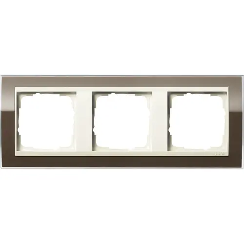 Gira 0213761 afdekraam 3-voudig Event Clear bruin glans/creme glans