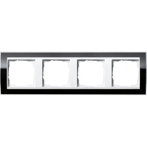 Gira 0214733 afdekraam 4-voudig Event Clear zwart glans/wit glans