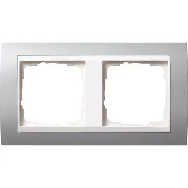 Gira 0212326 afdekraam 2-voudig Event aluminium mat/wit glans