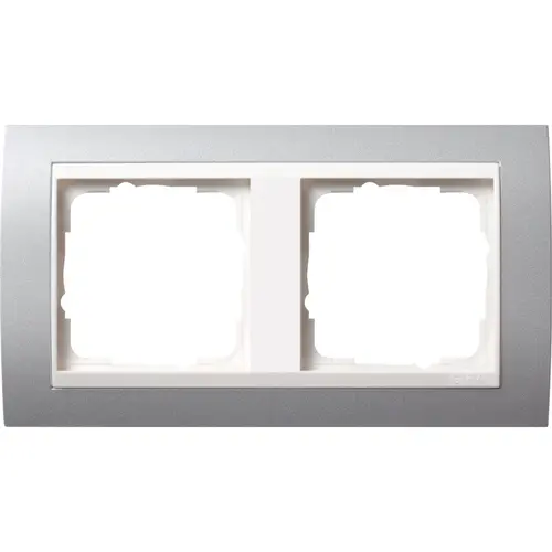 Gira 0212326 afdekraam 2-voudig Event aluminium mat/wit glans