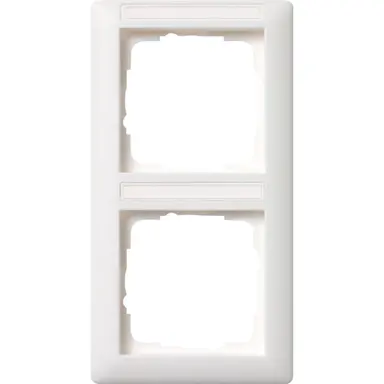 Gira 110227 afdekraam 2-voudig verticaal met tekstkader Standaard 55 wit mat