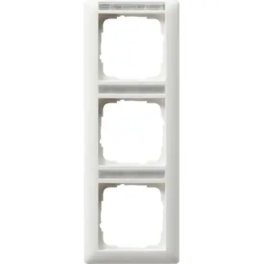 Gira 110327 afdekraam 3-voudig verticaal met tekstkader Standaard 55 wit mat