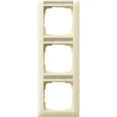 Gira 110301 afdekraam 3-voudig verticaal met tekstkader Standaard 55 creme glans