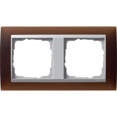 Gira 021259 afdekraam 2-voudig Event Opaque donkerbruin mat/aluminium mat