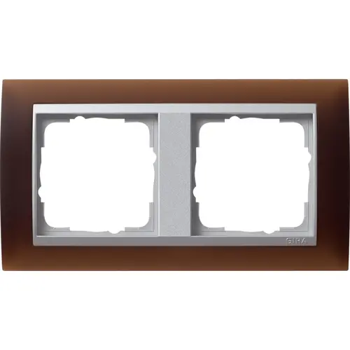Gira 021259 afdekraam 2-voudig Event Opaque donkerbruin mat/aluminium mat