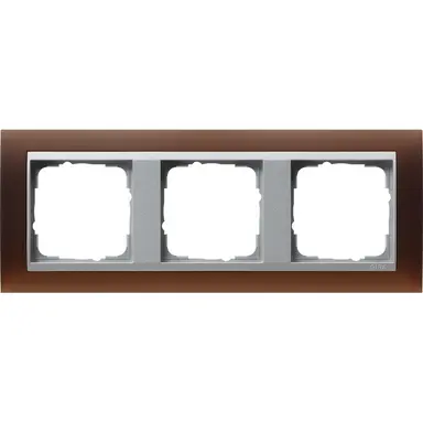 Gira 021359 afdekraam 3-voudig Event Opaque donkerbruin mat/aluminium mat