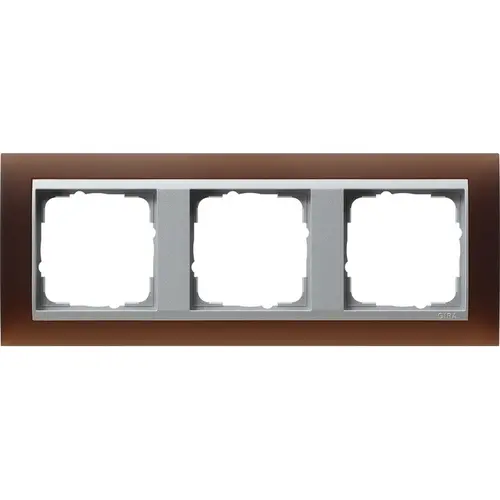 Gira 021359 afdekraam 3-voudig Event Opaque donkerbruin mat/aluminium mat