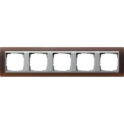 Gira 021559 afdekraam 5-voudig Event Opaque donkerbruin mat/aluminium mat