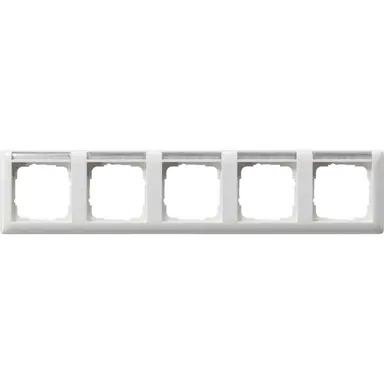 Gira 109503 afdekraam 5-voudig horizontaal met tekstkader Standaard 55 wit glans