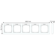 Gira 109503 afdekraam 5-voudig horizontaal met tekstkader Standaard 55 wit glans