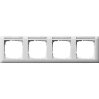 Gira 109427 afdekraam 4-voudig horizontaal met tekstkader Standaard 55 wit mat