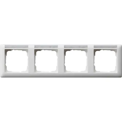 Gira 109427 afdekraam 4-voudig horizontaal met tekstkader Standaard 55 wit mat