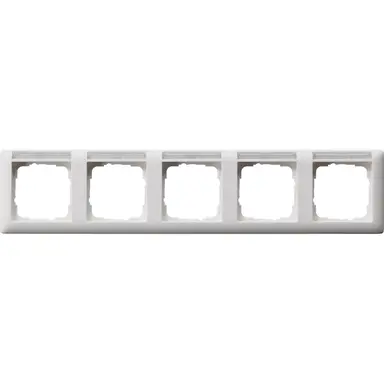 Gira 109527 afdekraam 5-voudig horizontaal met tekstkader Standaard 55 wit mat