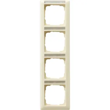 Gira 111401 afdekraam 4-voudig verticaal met tekstkader Standaard 55 creme glans