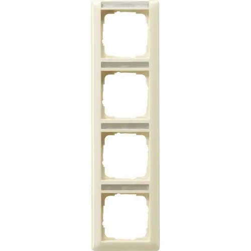 Gira 111401 afdekraam 4-voudig verticaal met tekstkader Standaard 55 creme glans
