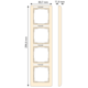 Gira 111401 afdekraam 4-voudig verticaal met tekstkader Standaard 55 creme glans