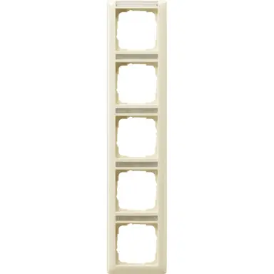 Gira 111501 afdekraam 5-voudig verticaal met tekstkader Standaard 55 creme glans