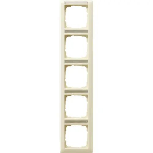 Gira 111501 afdekraam 5-voudig verticaal met tekstkader Standaard 55 creme glans