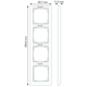 Gira 111403 afdekraam 4-voudig verticaal met tekstkader Standaard 55 wit glans