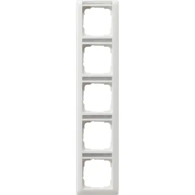 Gira 111503 afdekraam 5-voudig verticaal met tekstkader Standaard 55 wit glans