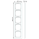 Gira 111503 afdekraam 5-voudig verticaal met tekstkader Standaard 55 wit glans