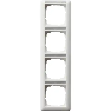 Gira 111427 afdekraam 4-voudig verticaal met tekstkader Standaard 55 wit mat