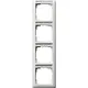 Gira 111427 afdekraam 4-voudig verticaal met tekstkader Standaard 55 wit mat