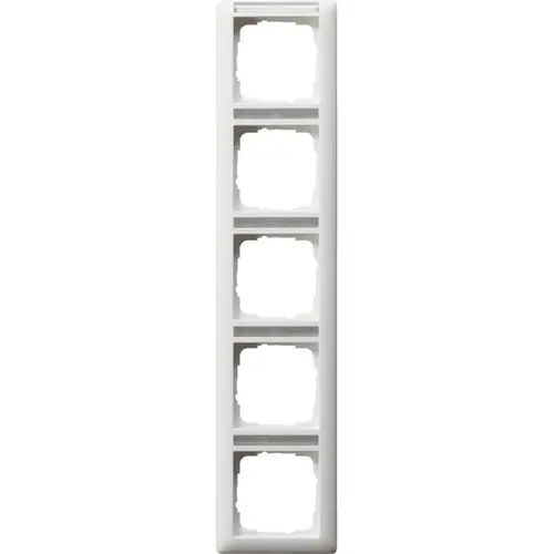 Gira 111527 afdekraam 5-voudig verticaal met tekstkader Standaard 55 wit mat