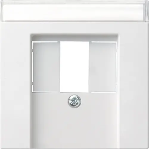 Gira 087627 centraalplaat USB met tekstkader Systeem 55 wit mat
