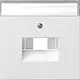 Gira 0284112 centraalplaat RJ45 wandcontactdoos tekstkader 1&2-voudig F100 wit glans