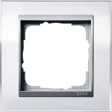 Gira 0211726 afdekraam 1-voudig Event Clear wit glans/aluminium mat