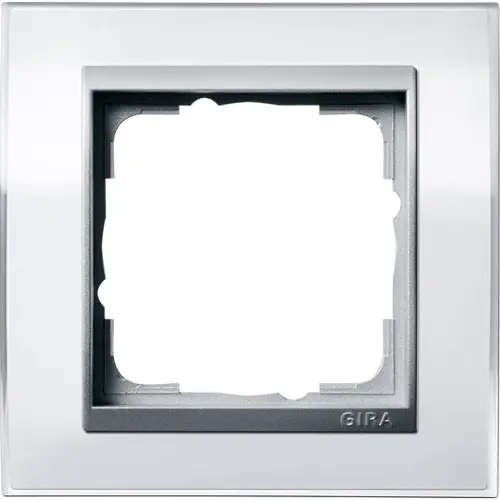 Gira 0211726 afdekraam 1-voudig Event Clear wit glans/aluminium mat