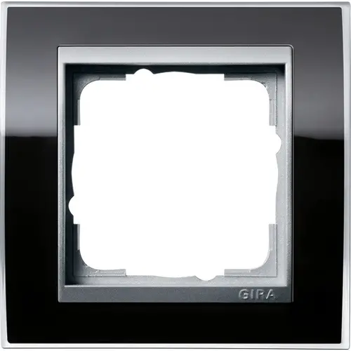 Gira 0211736 afdekraam 1-voudig Event Clear zwart glans/aluminium mat