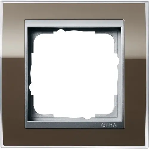 Gira 0211766 afdekraam 1-voudig Event Clear bruin glans/aluminium mat