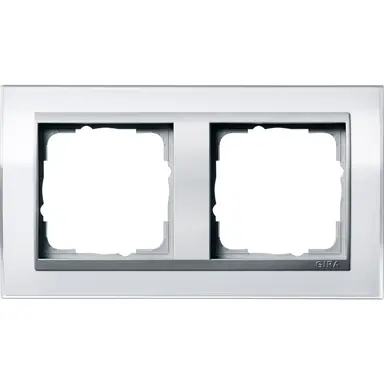 Gira 0212726 afdekraam 2-voudig Event Clear wit glans/aluminium mat