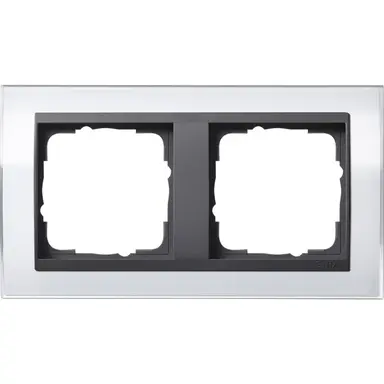 Gira 0212728 afdekraam 2-voudig Event Clear wit glans/antraciet mat