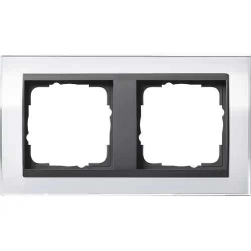 Gira 0212728 afdekraam 2-voudig Event Clear wit glans/antraciet mat