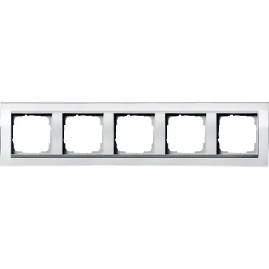 Gira 0215726 afdekraam 5-voudig Event Clear wit glans/aluminium mat