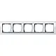 Gira 0215726 afdekraam 5-voudig Event Clear wit glans/aluminium mat
