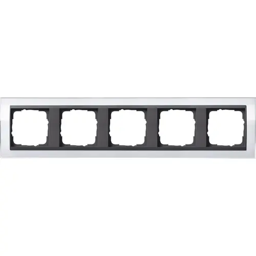 Gira 0215728 afdekraam 5-voudig Event Clear wit glans/antraciet mat