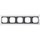 Gira 0215728 afdekraam 5-voudig Event Clear wit glans/antraciet mat