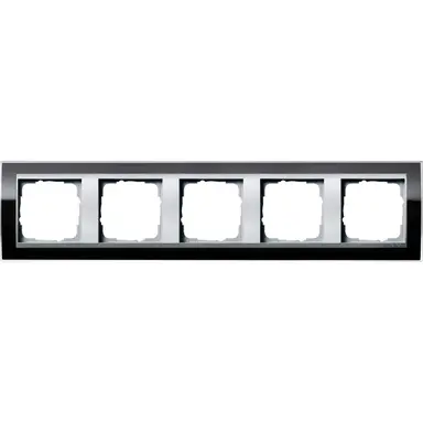 Gira 0215736 afdekraam 5-voudig Event Clear zwart glans/aluminium mat
