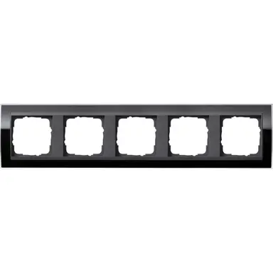 Gira 0215738 afdekraam 5-voudig Event Clear zwart glans/antraciet mat