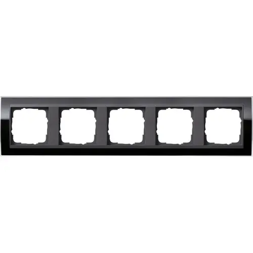 Gira 0215738 afdekraam 5-voudig Event Clear zwart glans/antraciet mat