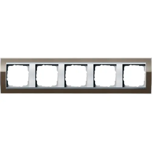 Gira 0215766 afdekraam 5-voudig Event Clear bruin glans/aluminium mat