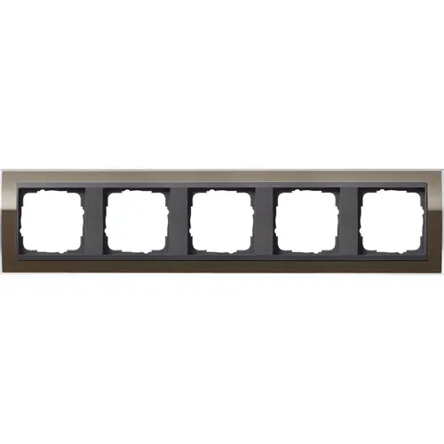Gira 0215768 afdekraam 5-voudig Event Clear bruin glans/antraciet mat
